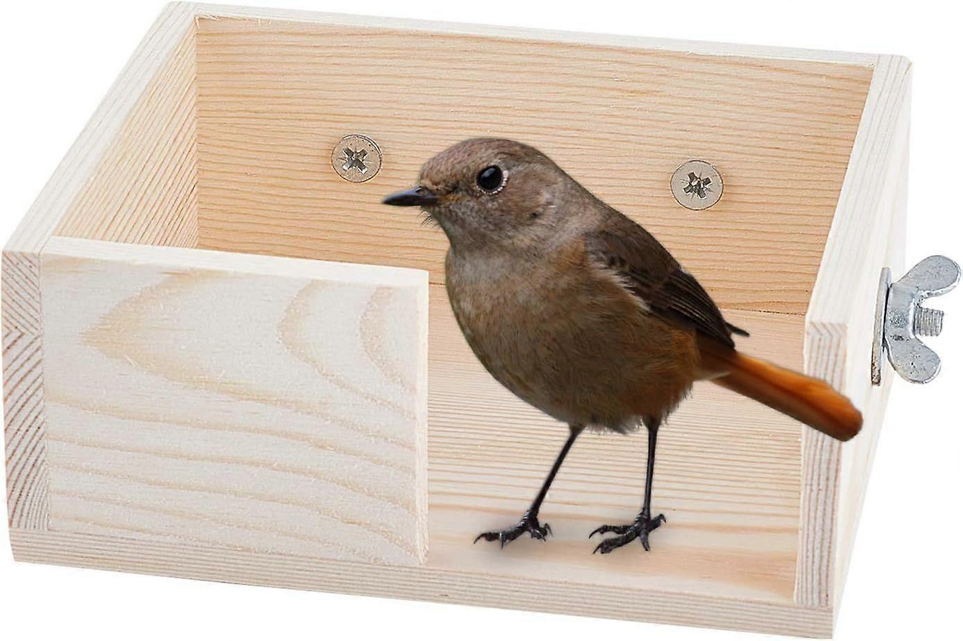 Hamster Stand Platform Parakeet Playground Corner Stand Platform Wooden Perch Cage Stand Platform Food Feeder for Hamster Golden Bears Chinchilla Cavy