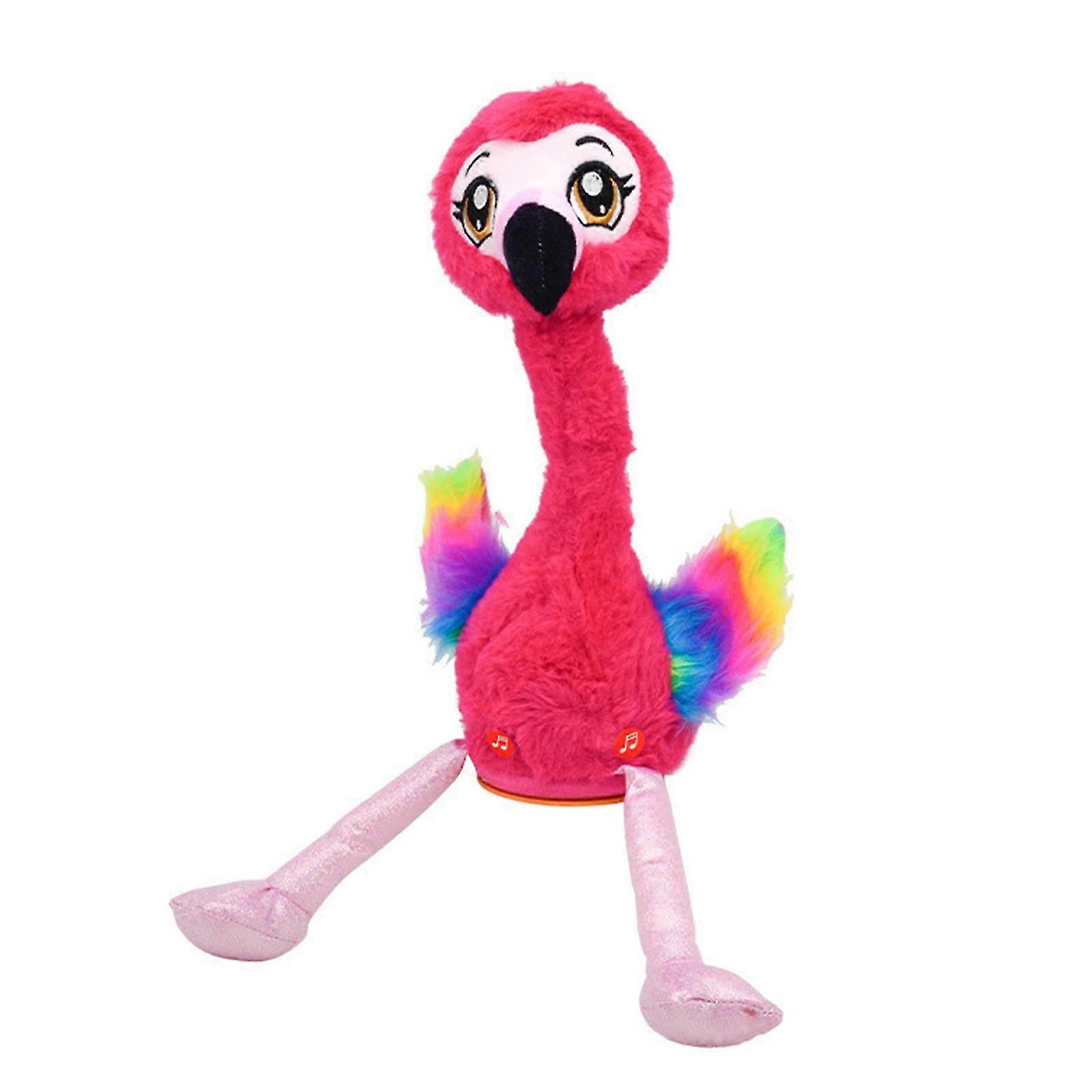 Flamingo Singing And Dancing Stuffed Flamingo Plush Interactive Toy Figures Interactive Animated Toy Speaking Plush for