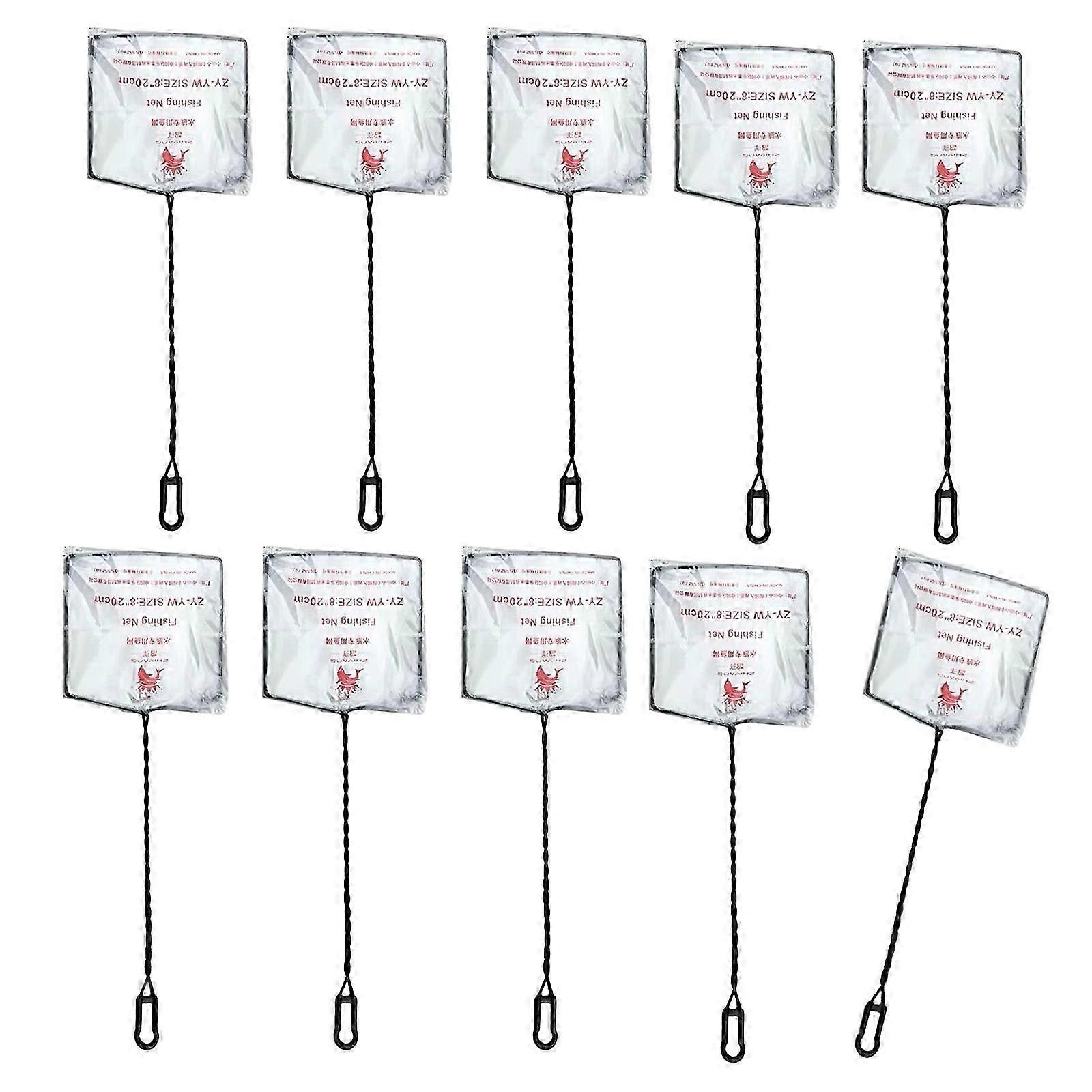10pcs Aquariums Fish Net Scoops Tool for Safe Fish Catching Fishtanks Cleaning with Ergonomic Handle for Office Home Use Multicolorc