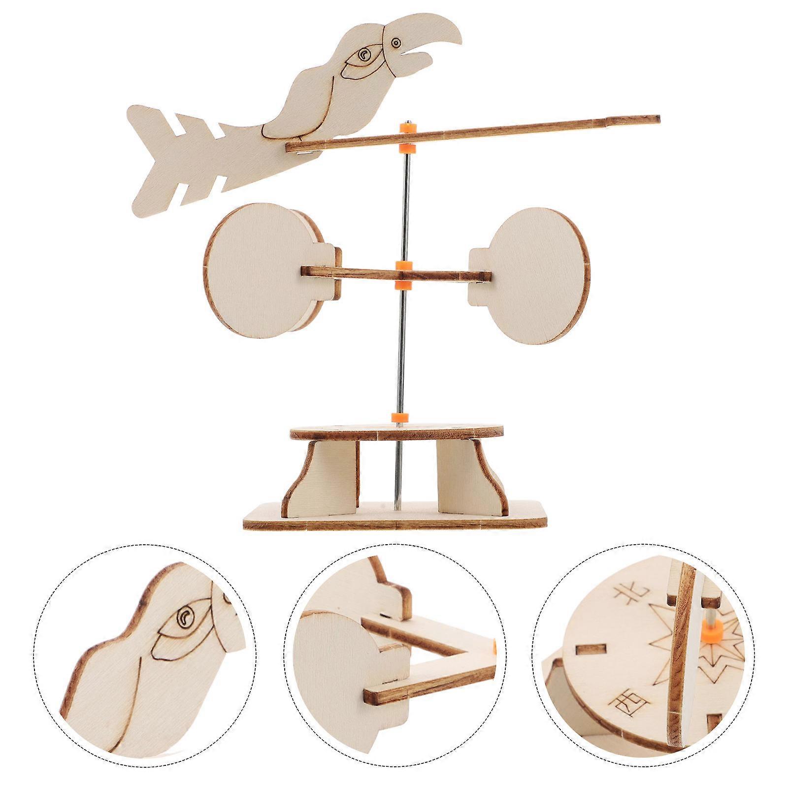 DIY Windmill Science Kit Wind Vane Experiment Kit Wooden for Homeschool Use