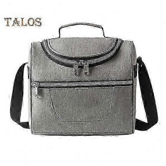 Insulated Lunch Bag with Dual Compartments and Shoulder Strap for Work or Picnic Use