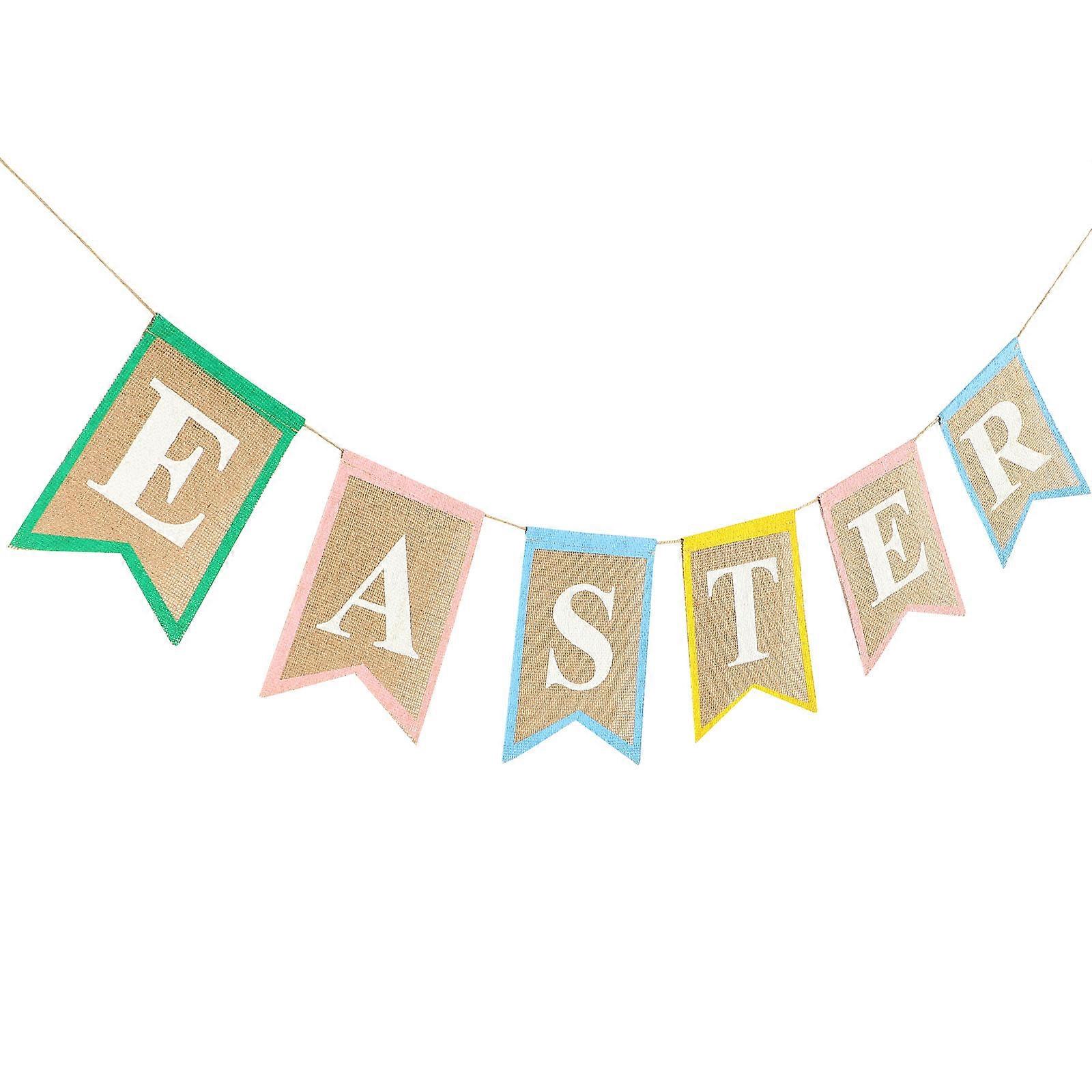 Easter Banner Party Bunting for Decoration 4Pcs Assorted Colors