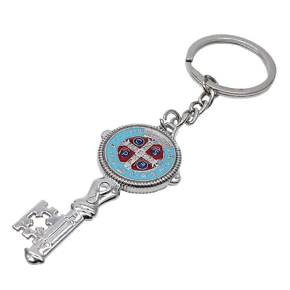 Metal Cross Keychain for Hanging Key Ring Religious Accessory