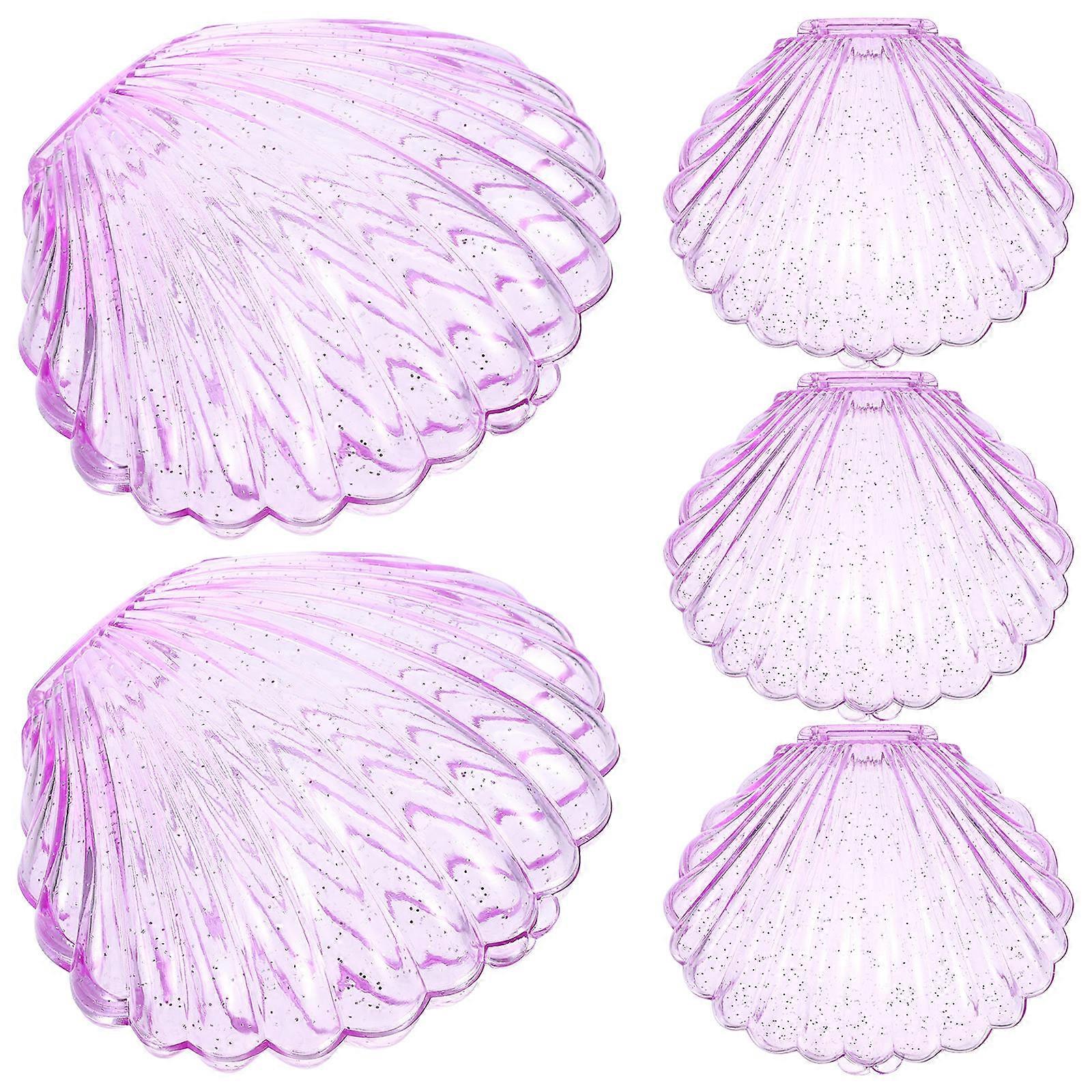 Plastic Candy Box Violet Shell Candy Boxes for Storage 5Pcs Party Favor