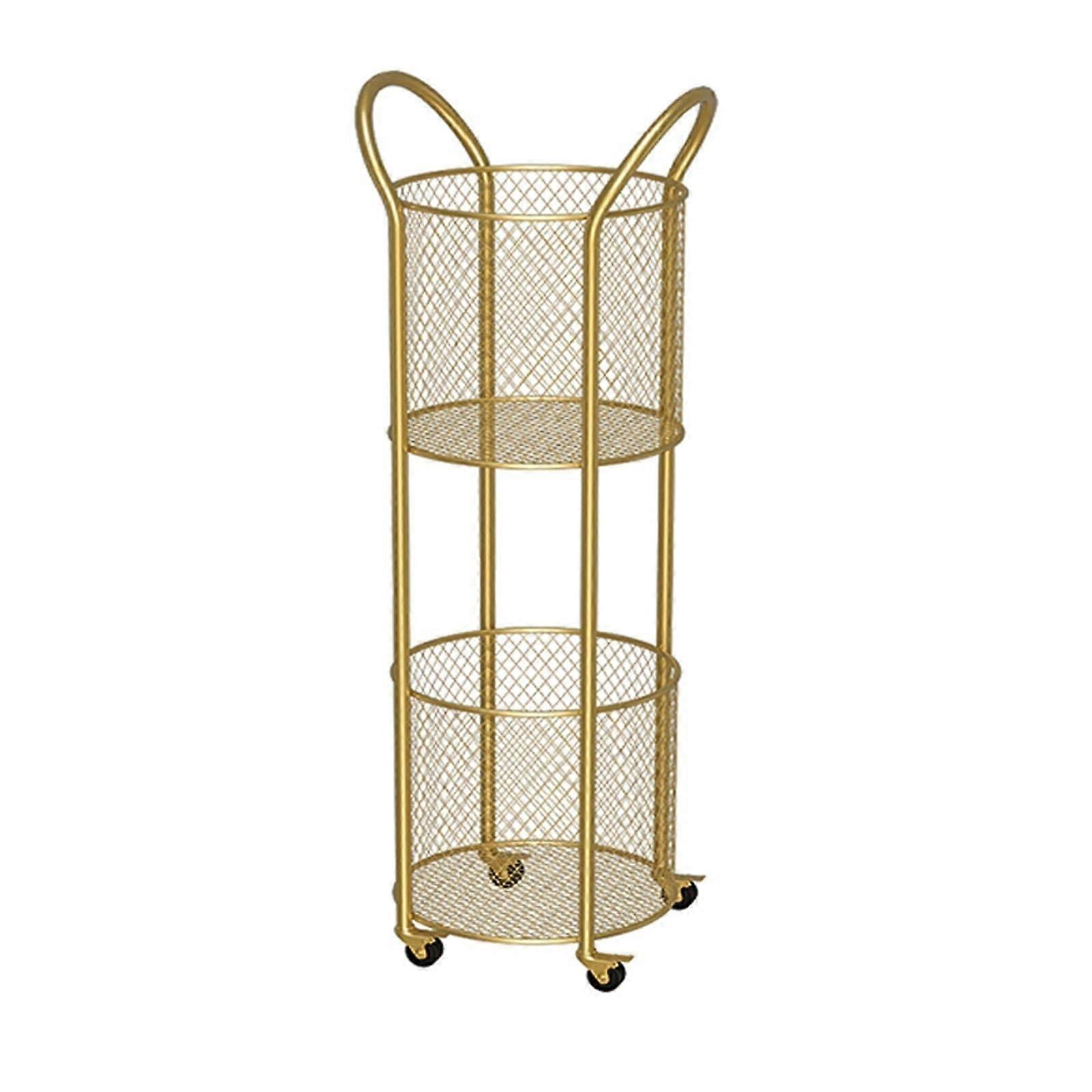 2 Tier Heavy Duty Metal Kitchen Storage Rack with Wheels, No Assembly, SpaceSaving Organizer