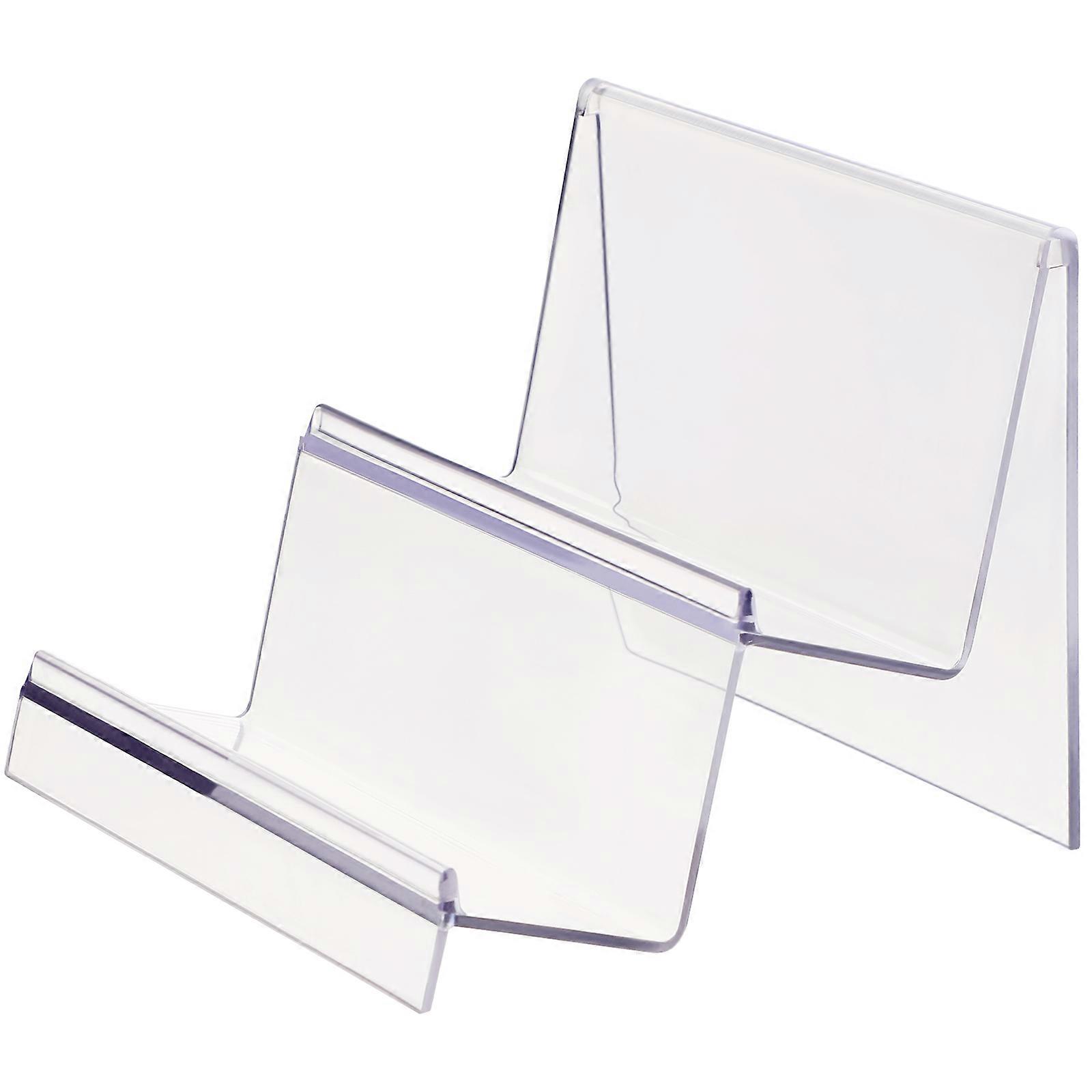 Clear Acrylic Wallet Display Rack Organizer for Desktop Two Layers