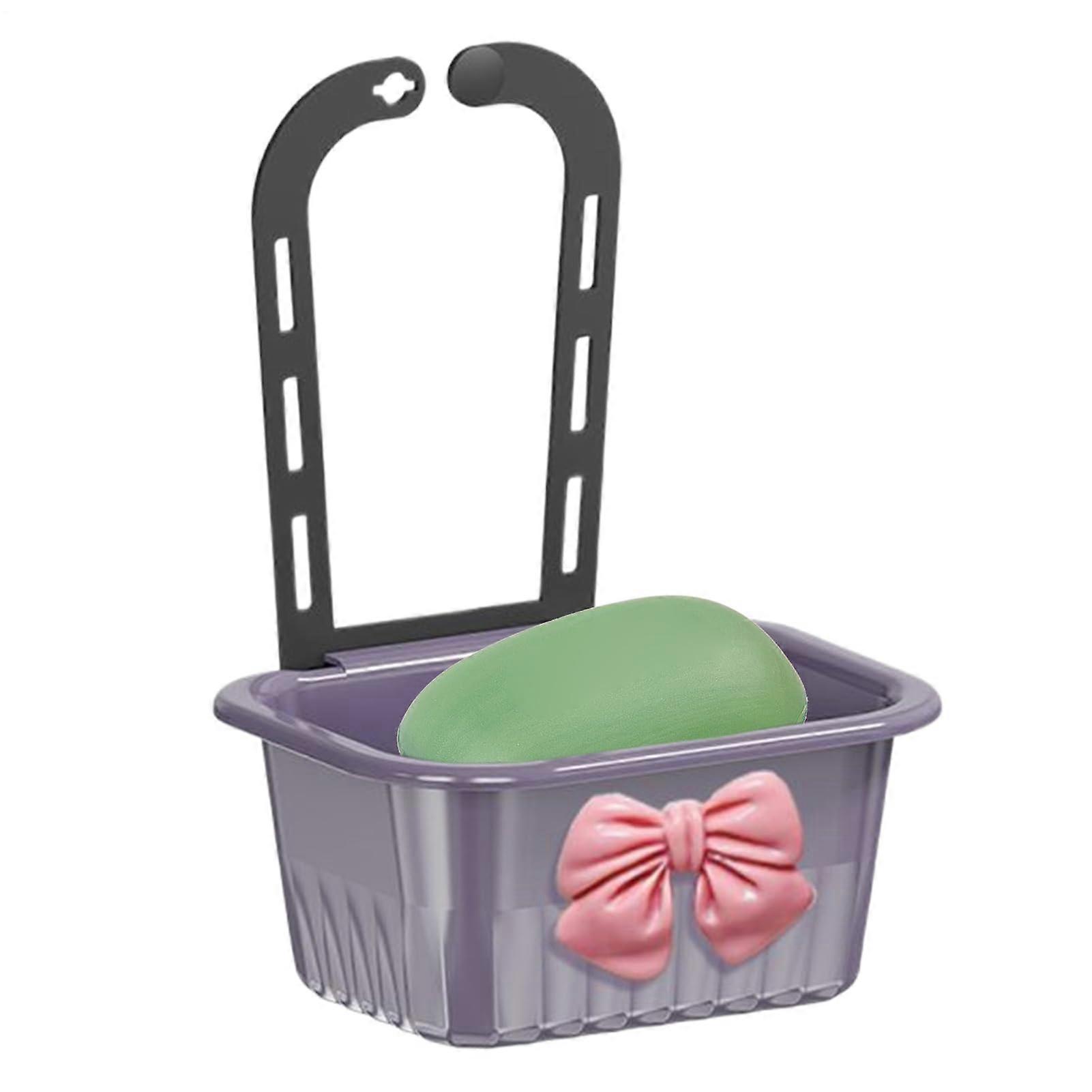 Sink Strainer Basket 14x11.8cm Multi Functional Waste Filter and Kitchen Organizer Purple