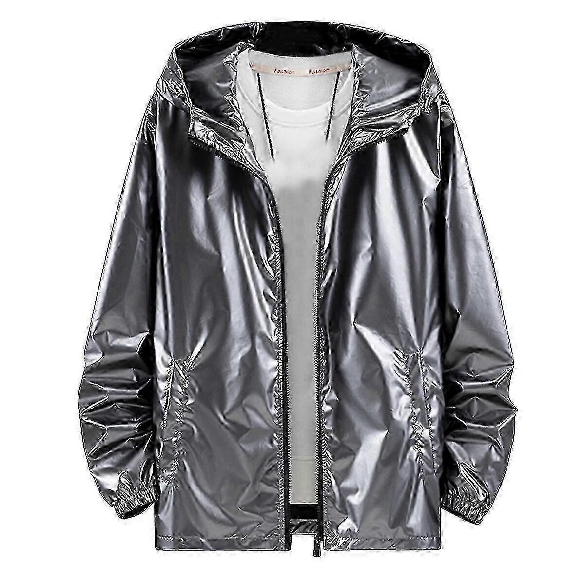 Mens Shiny Waterproof Hooded Jacket 26s