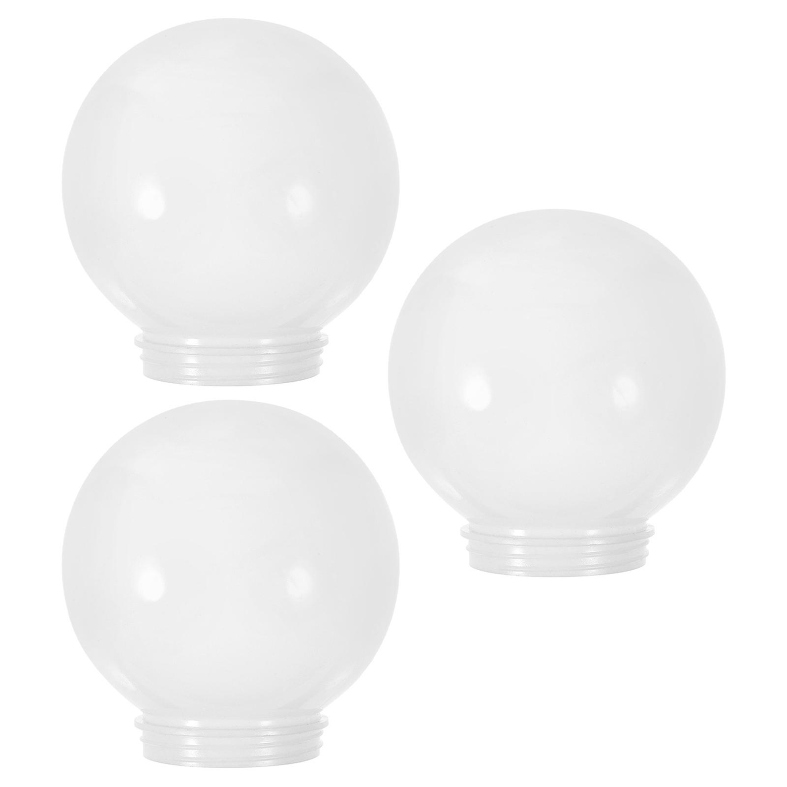 White Acrylic Globe Lamp Shade for Outdoor Use 3Pcs Replacement