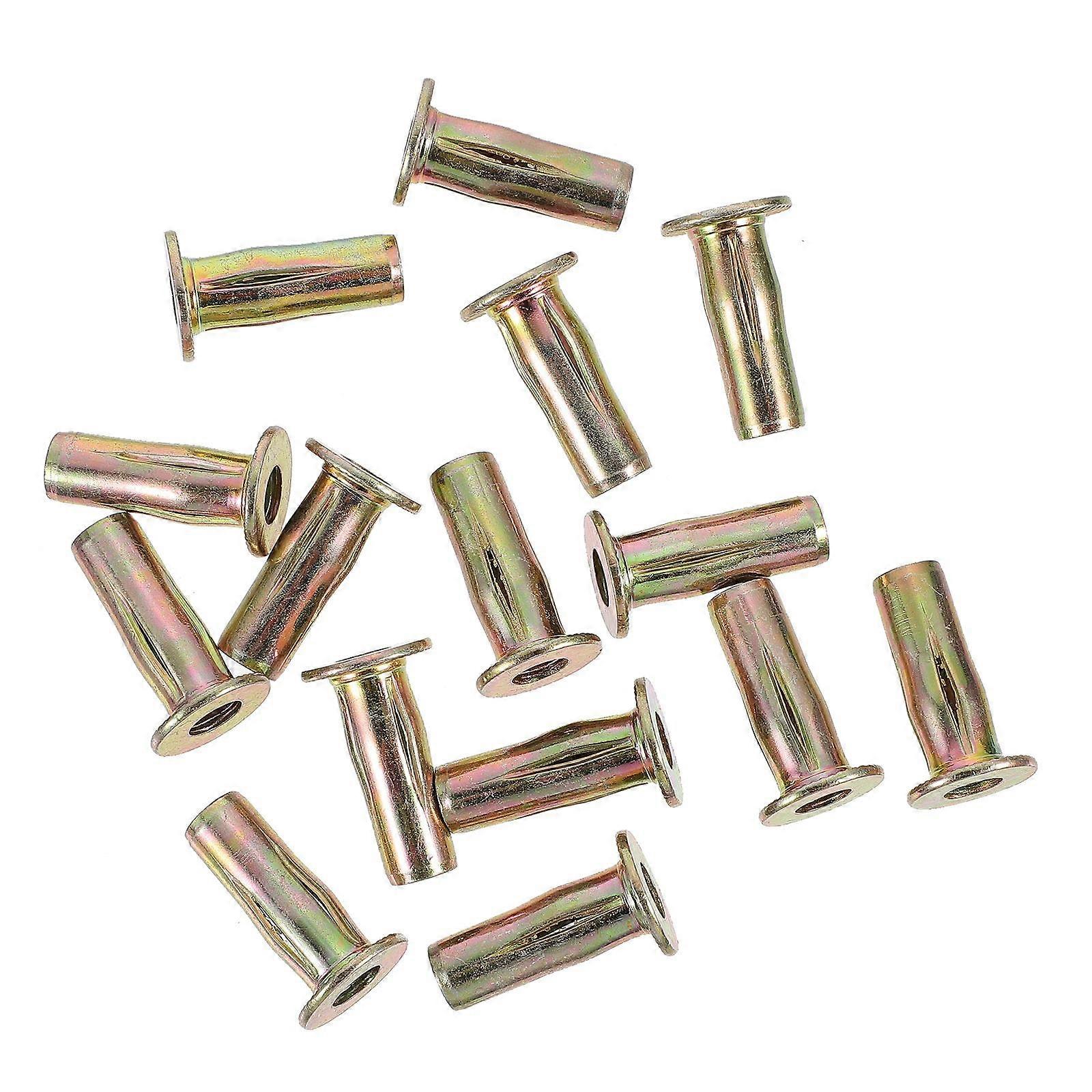 Durable Rivet Nuts Lantren Type Threaded Inserts for Use 15Pcs Golden Carbon Steel
