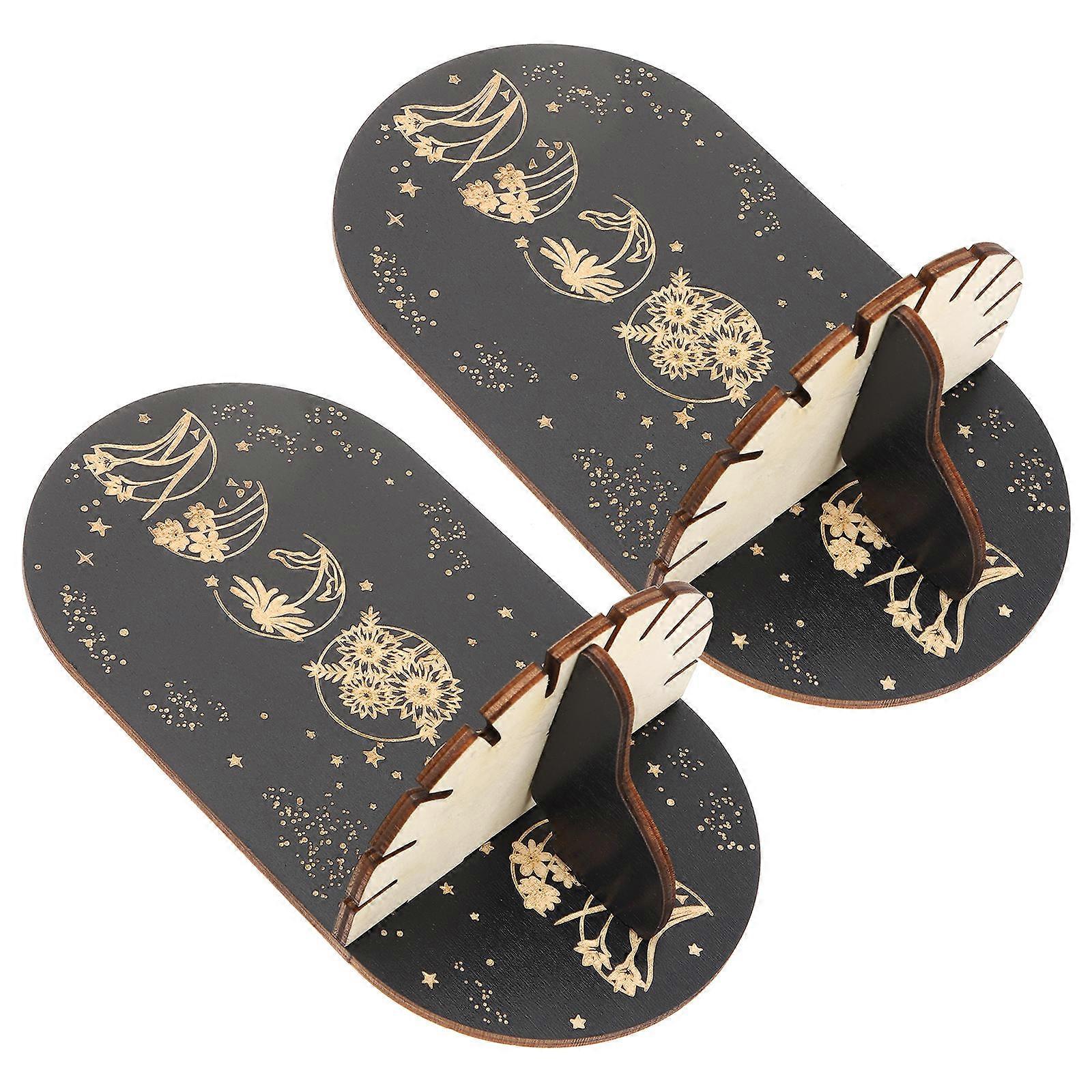 Wall Stand For Crystal Decorative Stone Display Holders Black 2Pcs