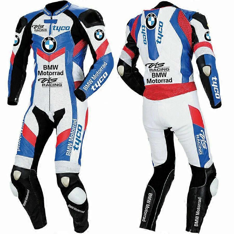 Men’s Leather Racing Motorbike Suit 1-piece Motorcycle Biker Protective Gear-03