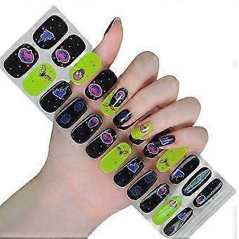 Glow in the Dark Nail Stickers - Easy to Apply Gel Strips for Halloween - 23 Spooky Designs
