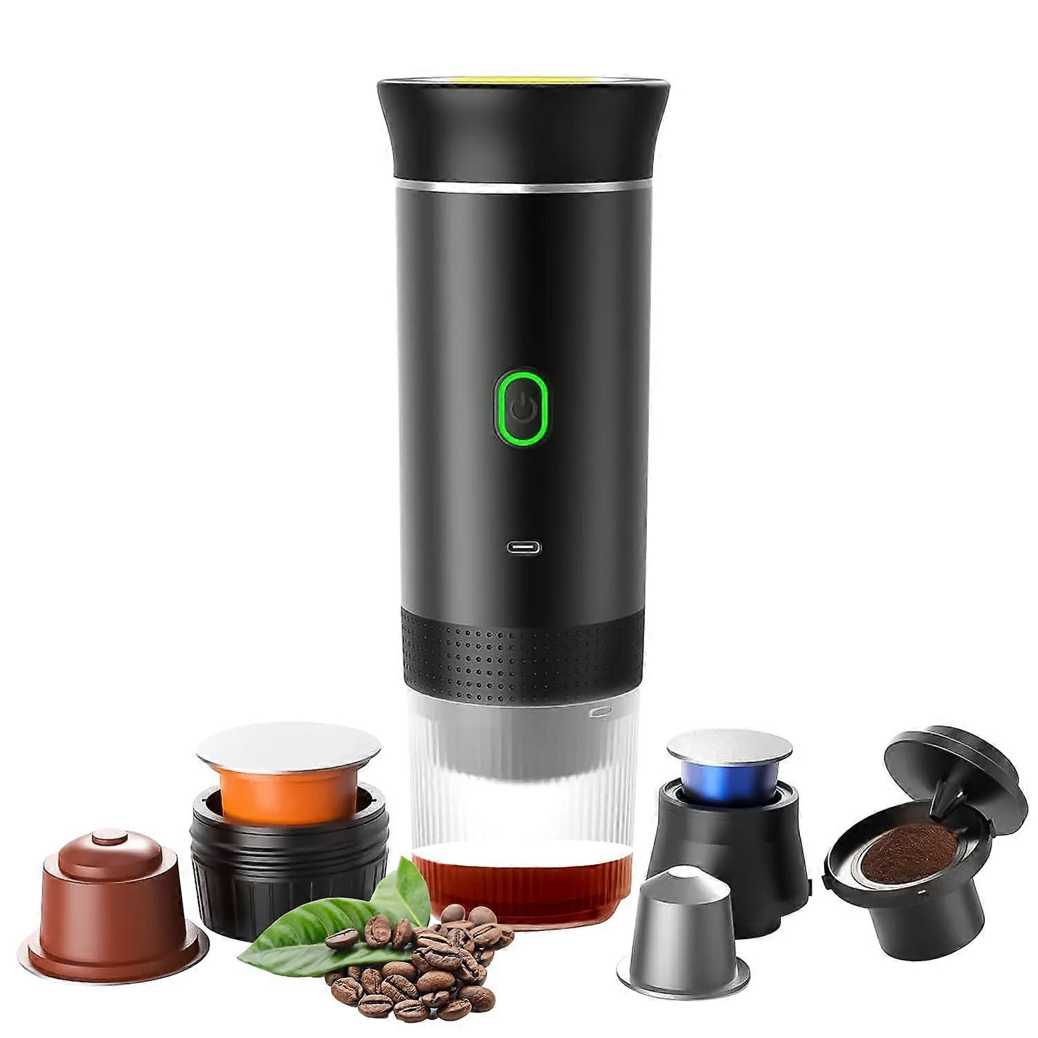 Portable Espresso Maker with SelfHeating Brewing, USBC Rechargeable Travel Coffee Maker for Camping