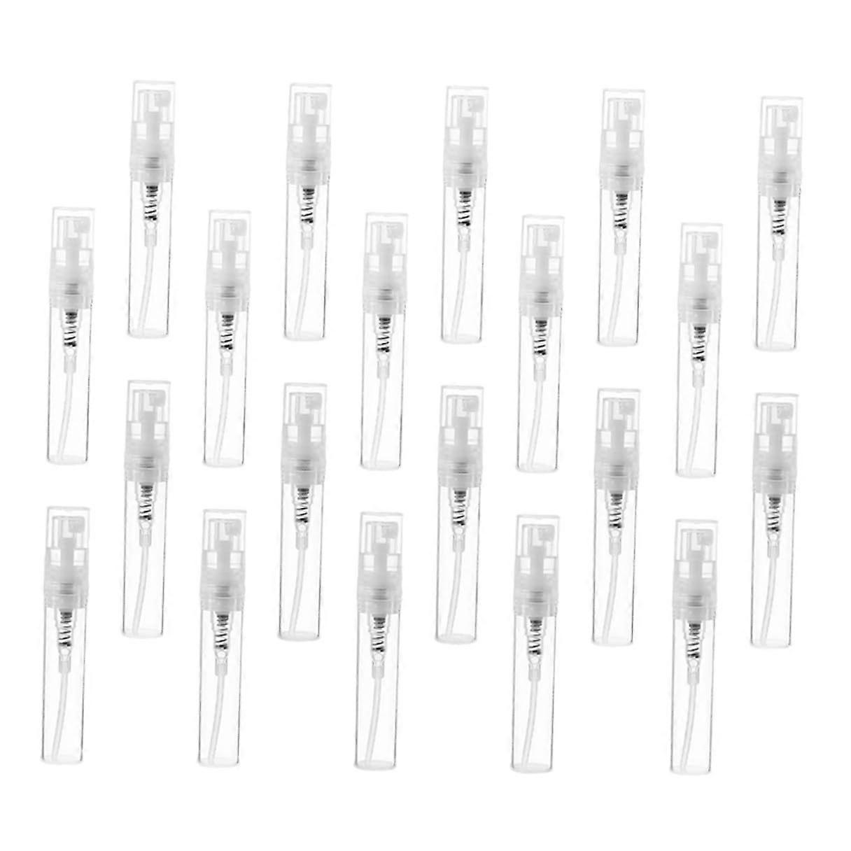 20pcs Clear Glass Perfume Spray Bottles Refillable Travel Size Empty Atomizer Vials with Caps