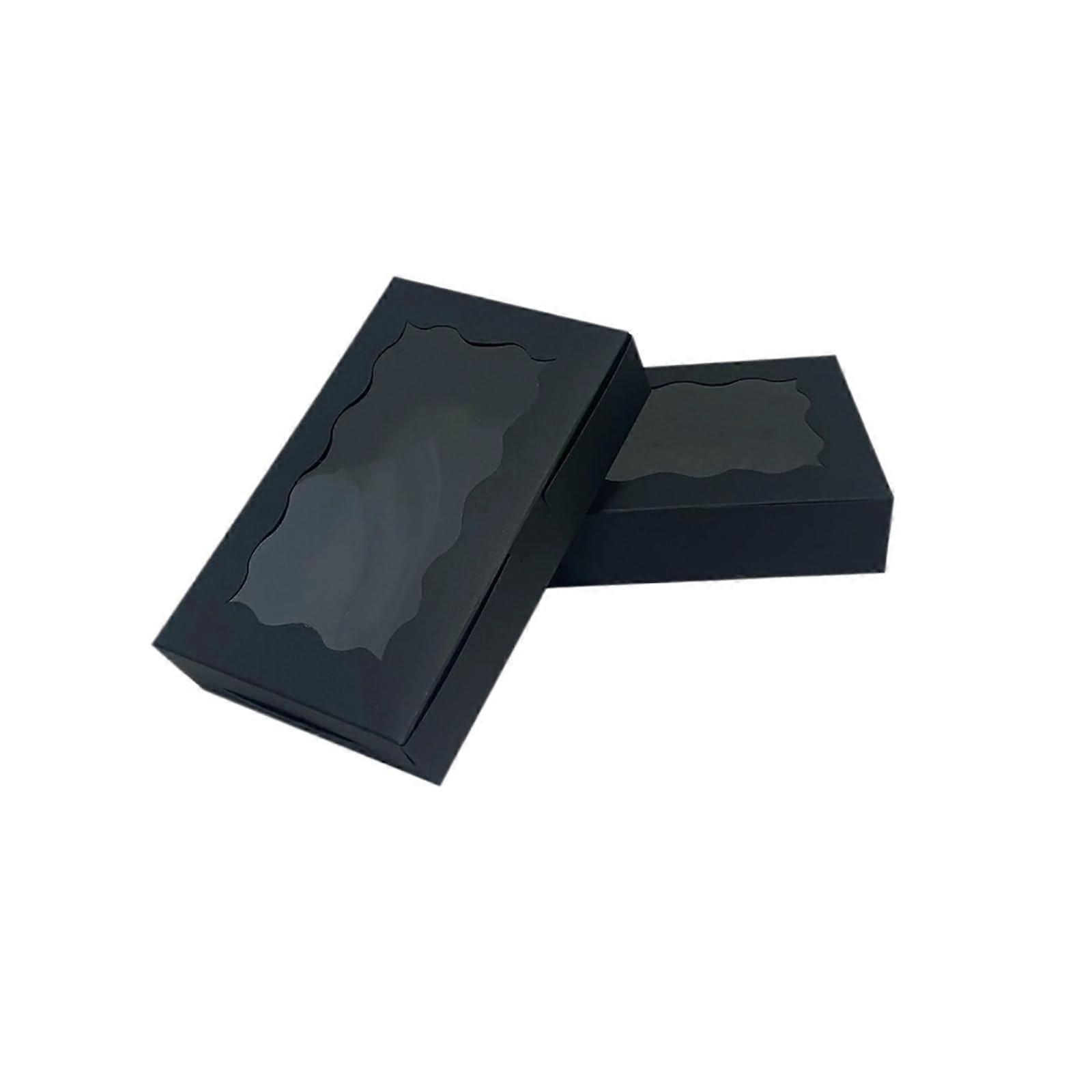 20pcs Black Cake Packaging Boxes with Clear Window for Secure Transport and  Presentation