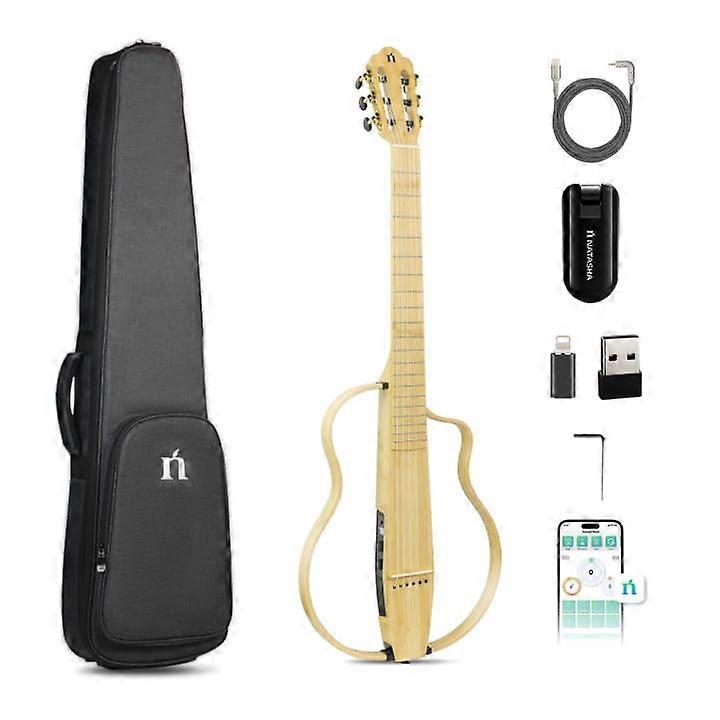 Smart Classical Guitar with Silent Practice Mode, Nylon Strings, Wireless Audio and Removable Frame