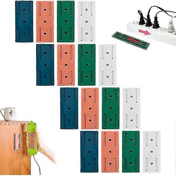 16 pcs Self-Adhesive Socket Holders, Self-Adhesive Desktop Socket Fasteners, Bracket for Kitchen Home Office