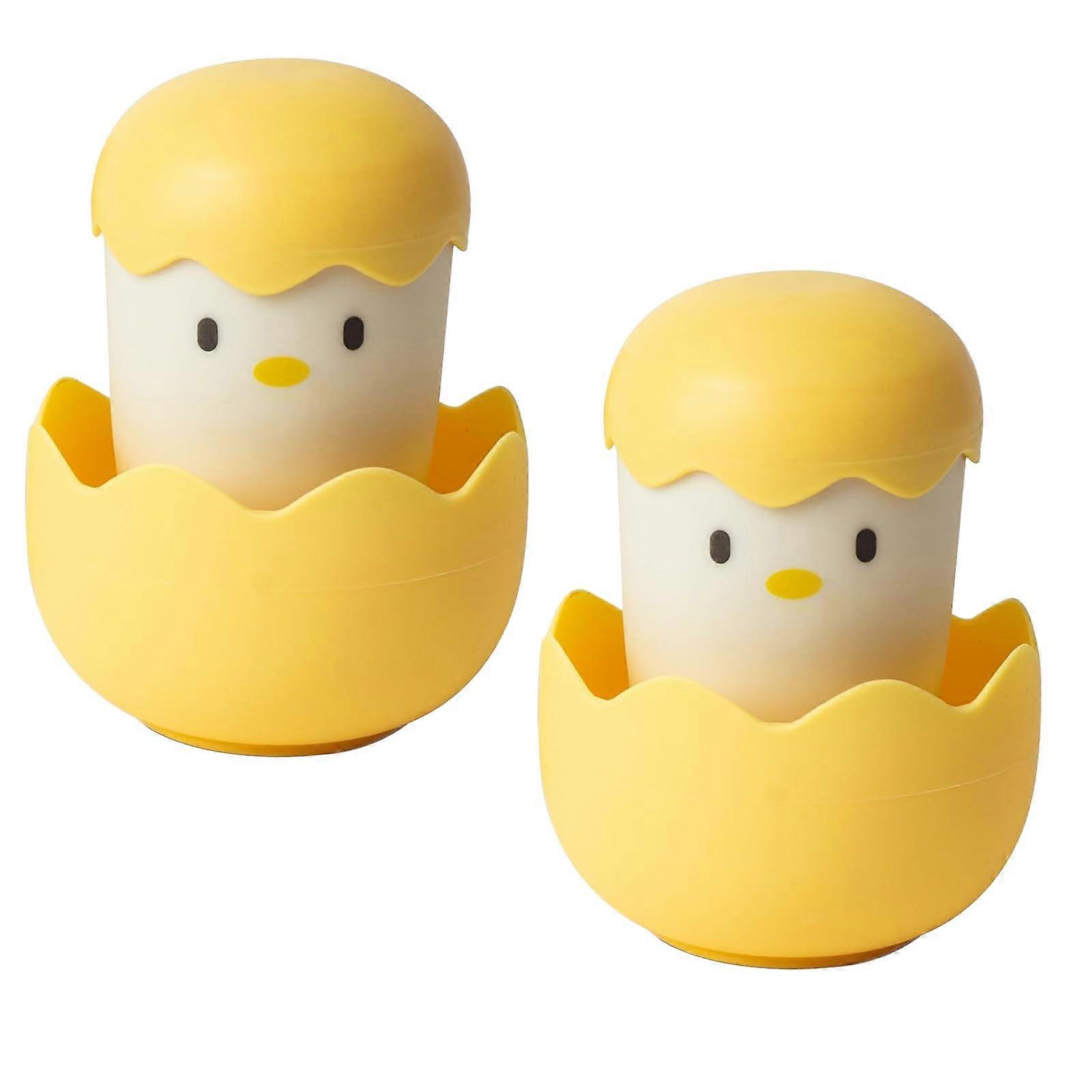 2Pcs Ergonomic Mini Dish Brush Set with Scratch Kitchen Pot Brush and Cute Chicken Design