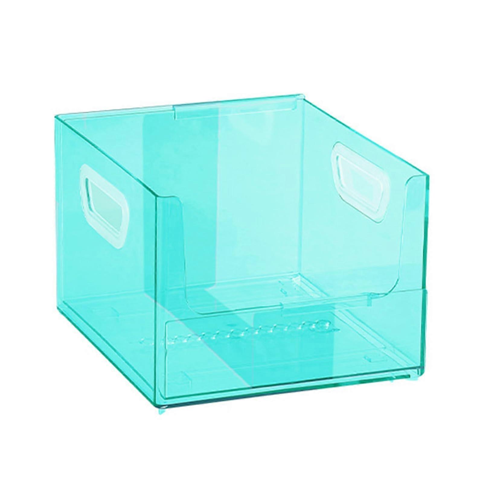 Filing Storage Box with Handle, Foldable Water Resistant Document Organizer for Office Home, Transparent Green