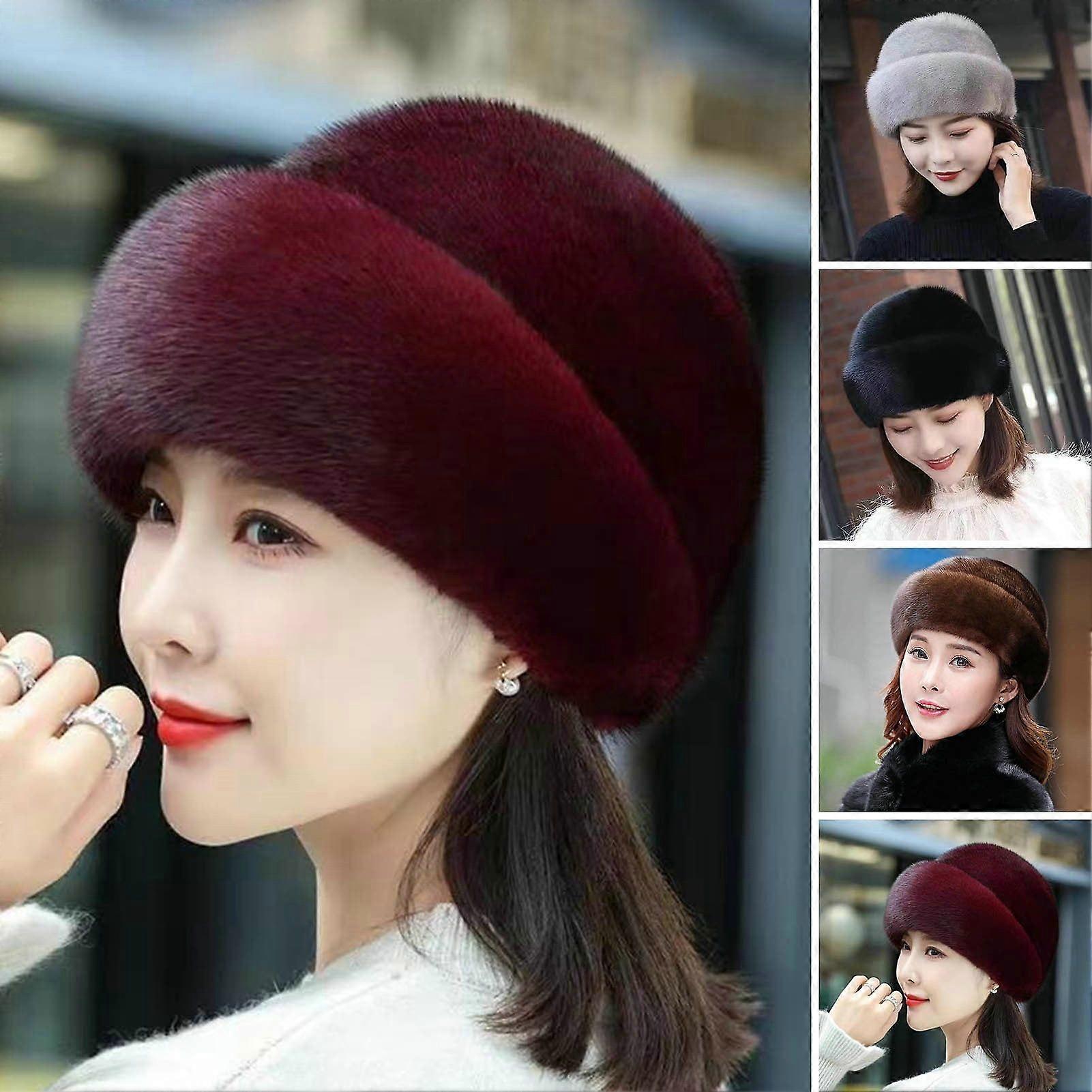 Imitation Fur Hat Solid Color Windproof Ultra-Thick Ear Protection Non-Fading