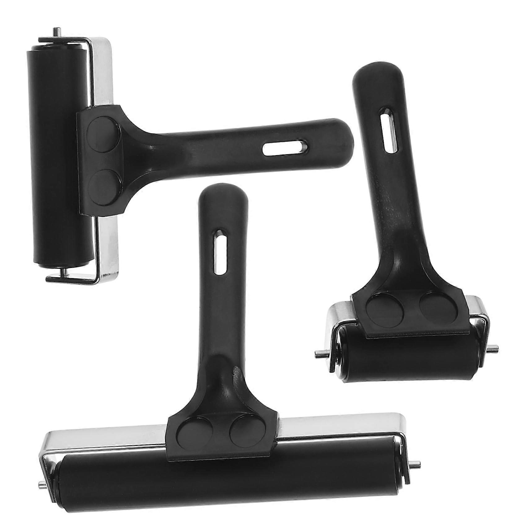 3Pcs Rubber Brayer Roller for Even Ink Coverage, Printmaking, Stamping and Scrapbooking Use