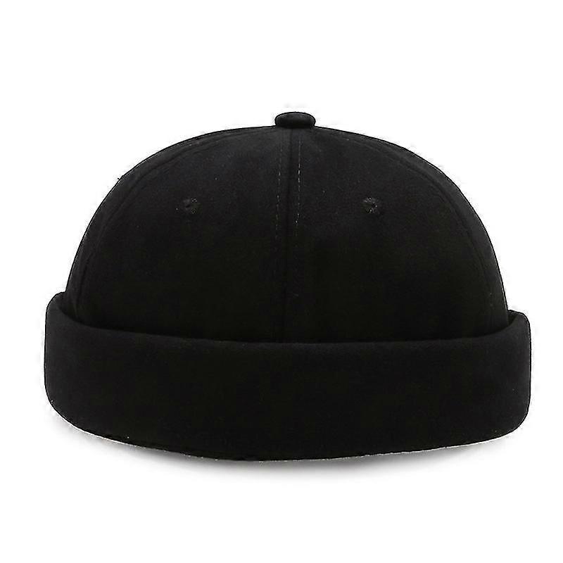 Men Retro Brimless Hat Skull Cap Sailor Cap Beanie Rolled Cuff Adjustable Paint