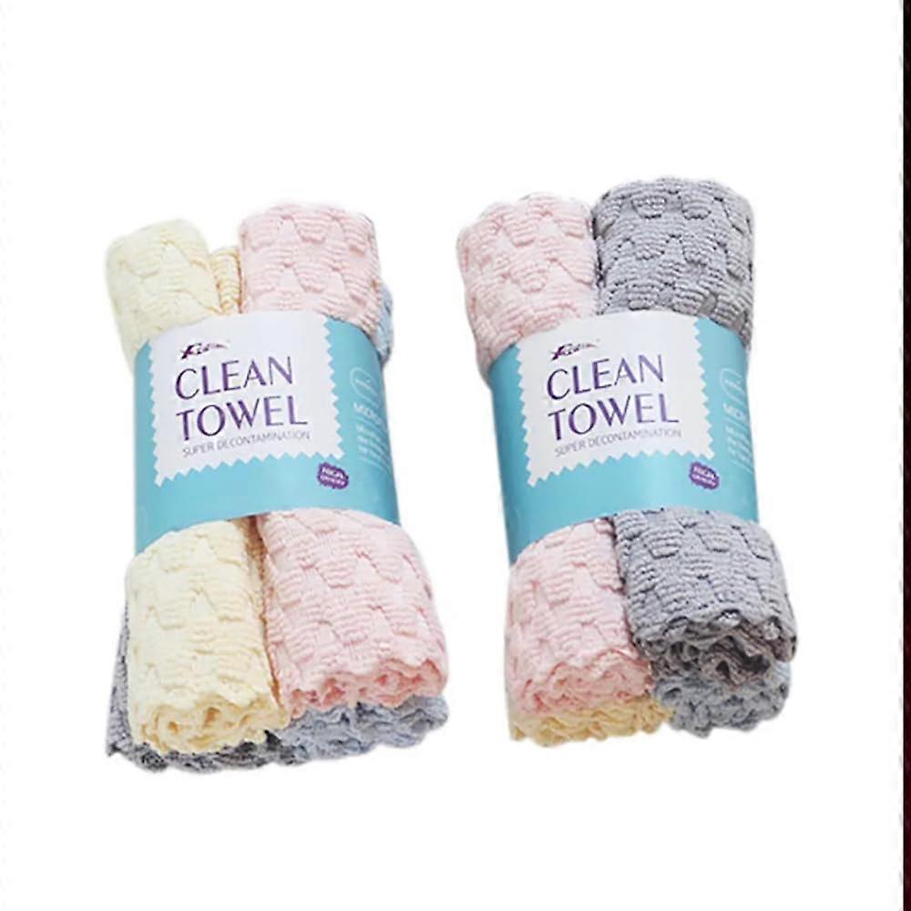 4 Pack Thick Microfiber Dish Cloths for Fast Water Absorption and Versatile Kitchen Cleaning