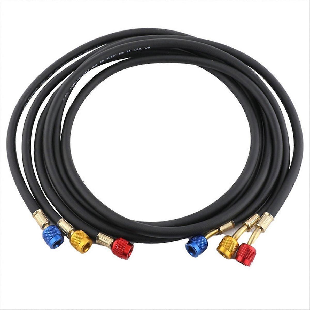 HVAC Charging Hose Set 3 Color Coded Hoses with Valves