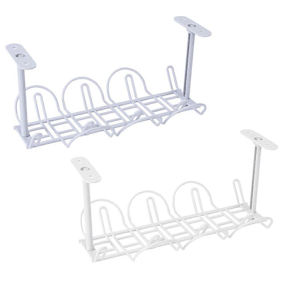 Under Desk Cable Management Rack with Cord Organizer 2Pcs for Home
