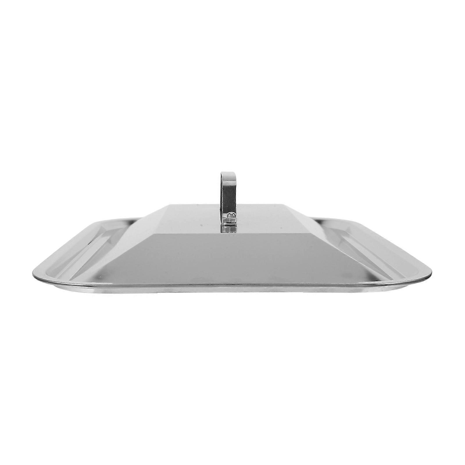 Rectangular Stainless Steel Fish Tray Lid for Baking 2Pcs with Handle Pan Covers