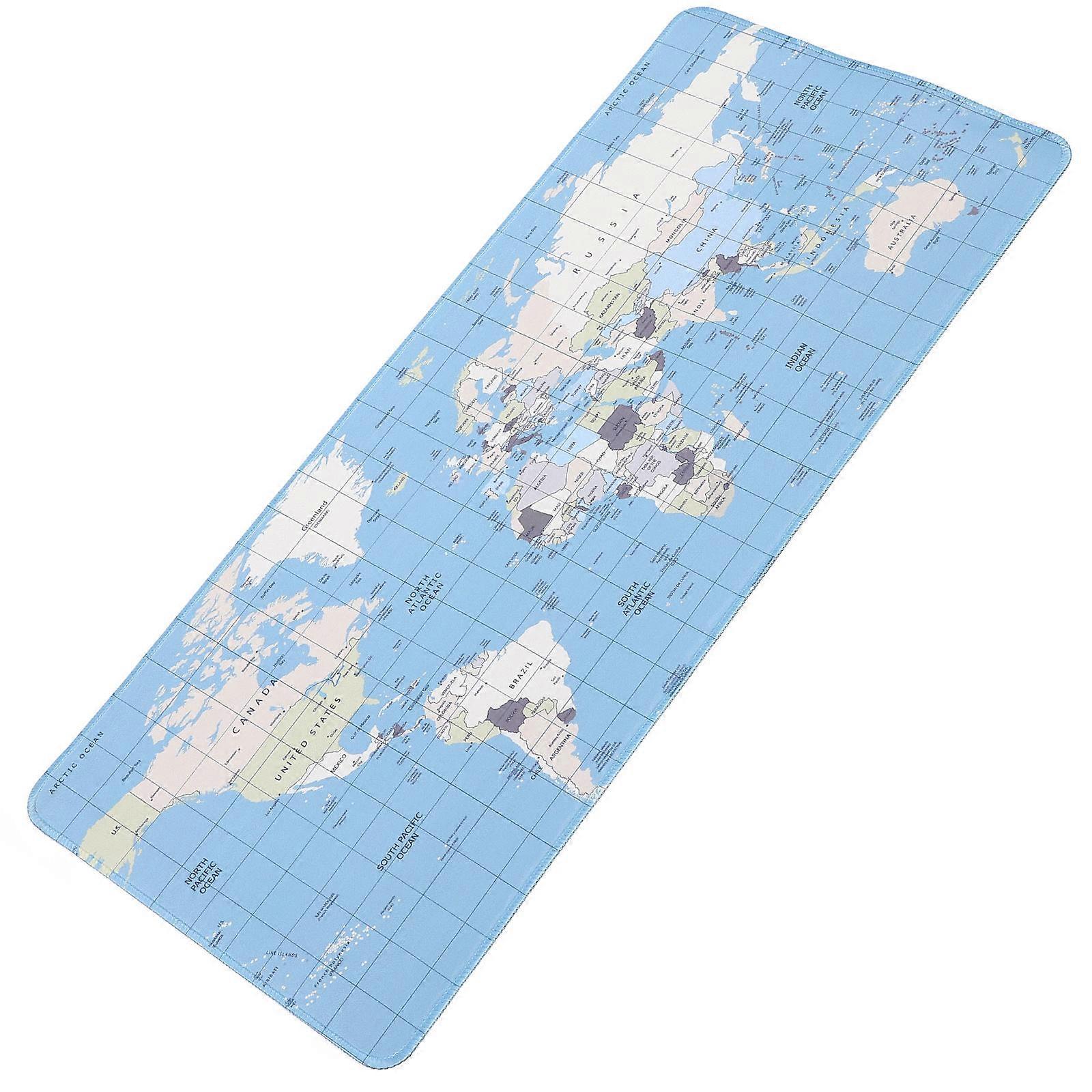 World Map Mouse Pad Keyboard Mat for Gaming 5Pcs Set Sky-Blue Color