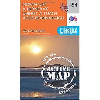 OS Explorer Map aktiv (454) North Uist und Berneray/Uibhist ein Tuath Agus Bearnaraigh (OS Explorer aktive Karte)