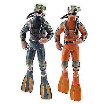 Lot de 2 statues de plongeurs flottantes pour aquarium, décoration réaliste