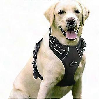 A Anti Pull Dog Harness - Adjustable Reflective Easy Walk Front Clip Harness for Medium & Large Dogs, Black