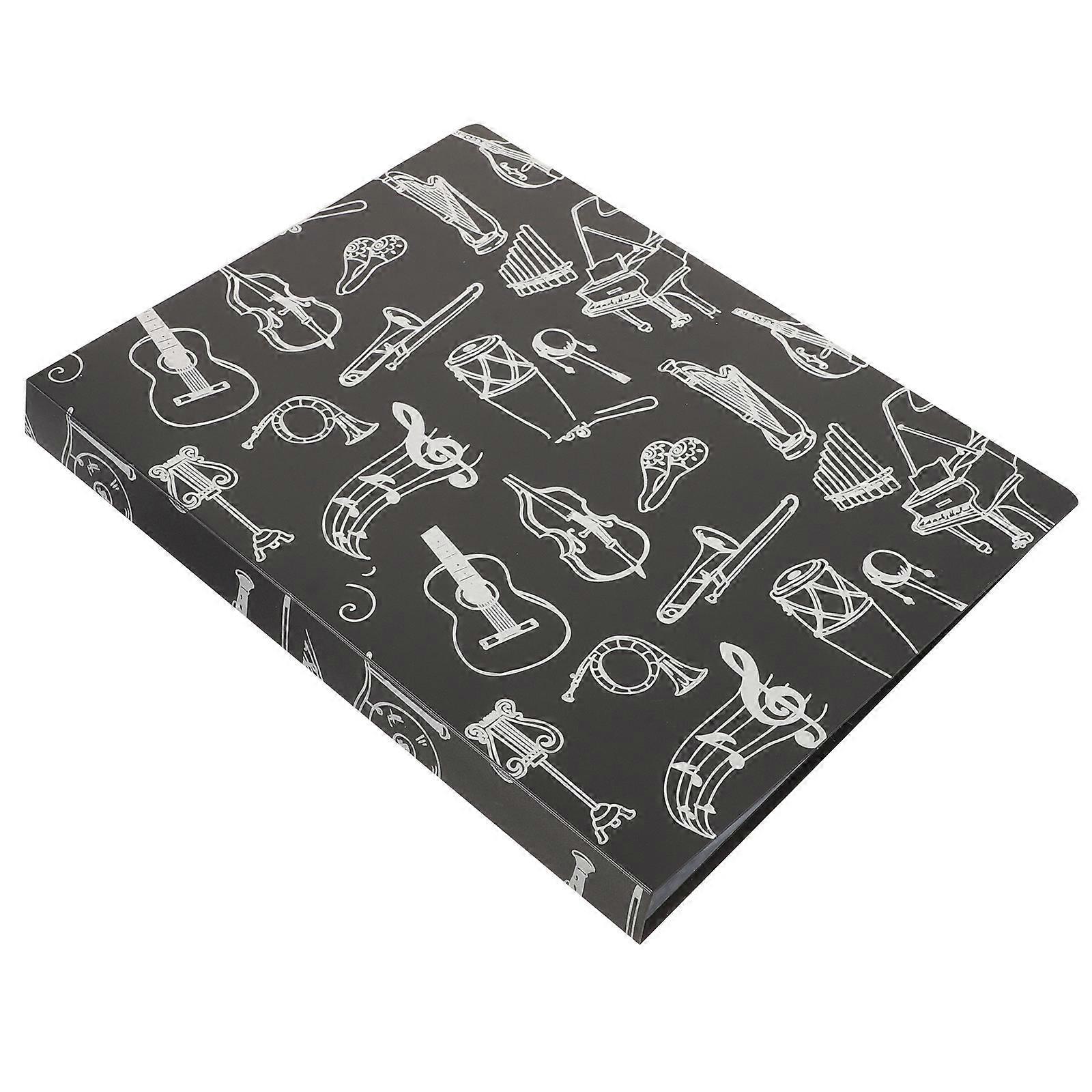 Music Folder Sheet Music Folder for Document Storage 3Pcs Black Plastic