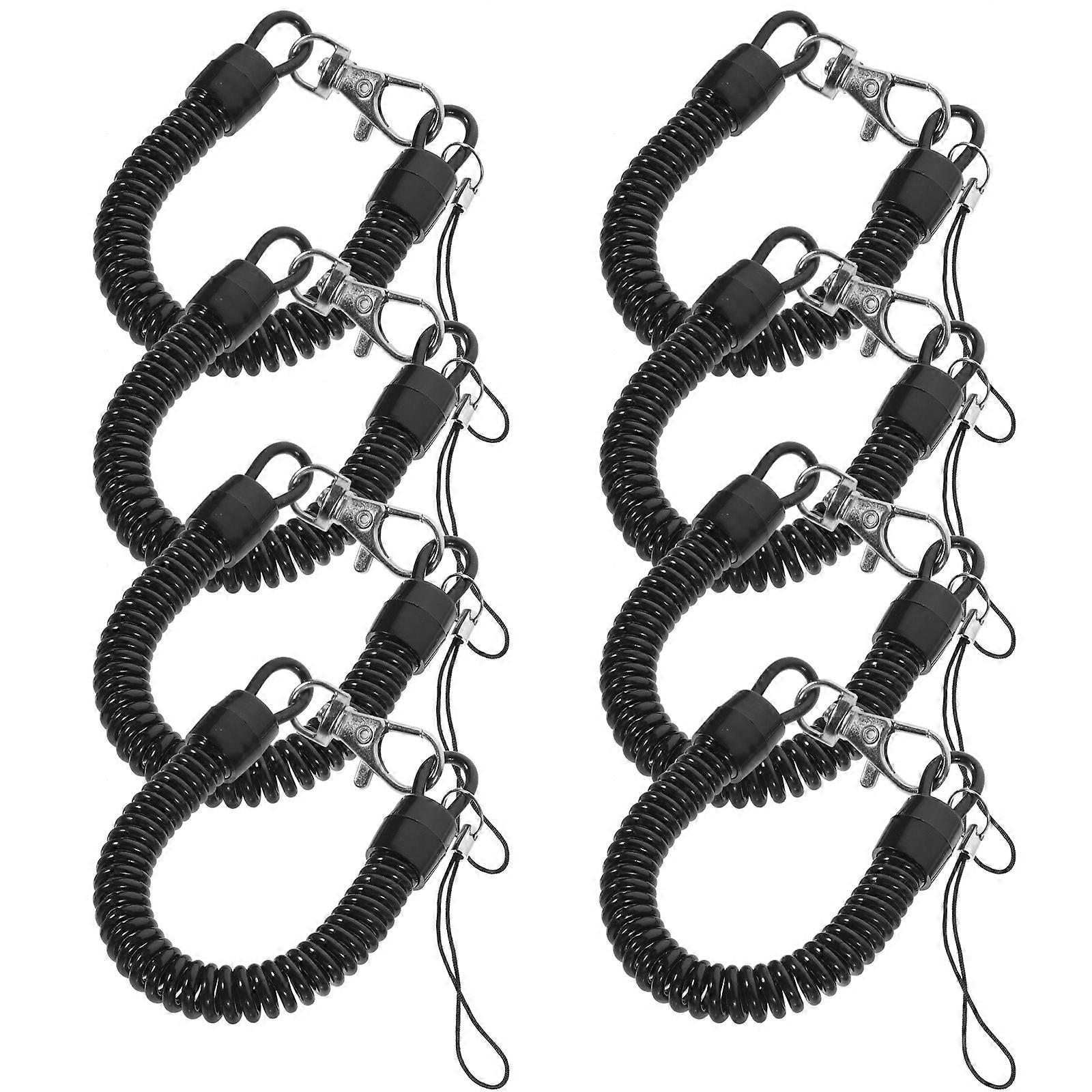 8pcs Coil Keychains Retractable Spring Phone Key Chains Multi-purpose Coil Keycahins
