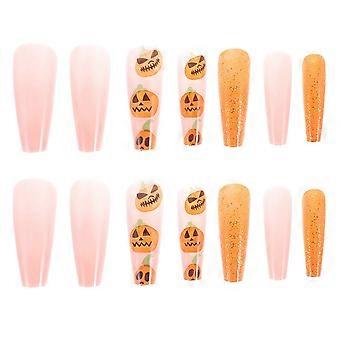 1 Box Halloween Press on Nägel Falsche Nägel Falsche Nägel Kürbis Nagelspitzen
