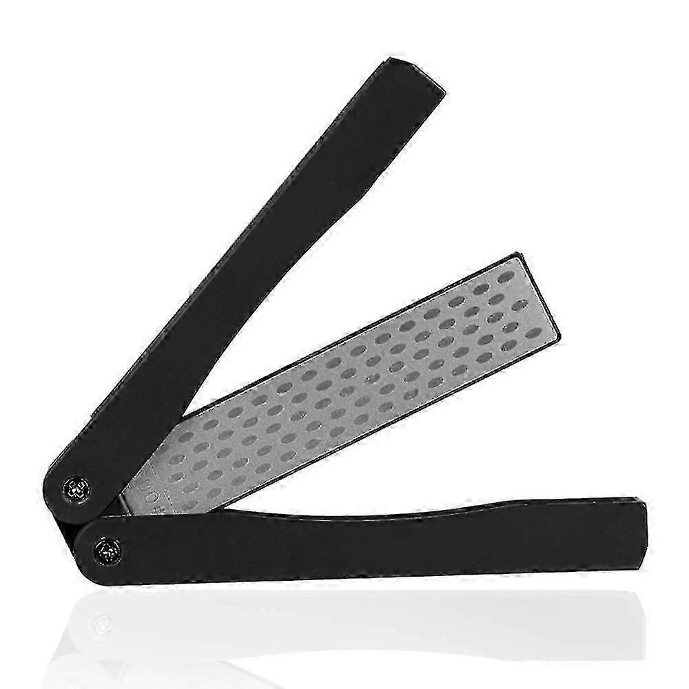 Foldable Knife Sharpener Double Sided Portable Diamond Sharpening Stone Kitchen Tool-black