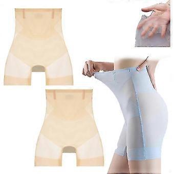 2pcs Ultra-thin Cooling Tummy Shapewear, Ultra Tummy Hip Lift Panties, Seamless Ice Silk High Waisted Underwear