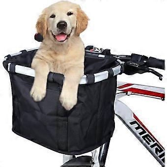 Cestino pieghevole per bicicletta, cestino rimovibile per manubrio della bicicletta, borsa portaoggetti in tela per cestino anteriore della bicicletta, trasportino per animali domestici, facile da installare