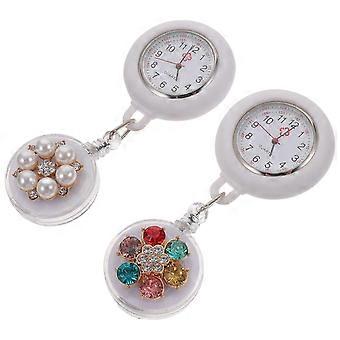 Portable Hanging Nurse Watch Brooch, Water Resistant, Large Dial, Secure Clip-On for Women Daily Use, 2Pcs