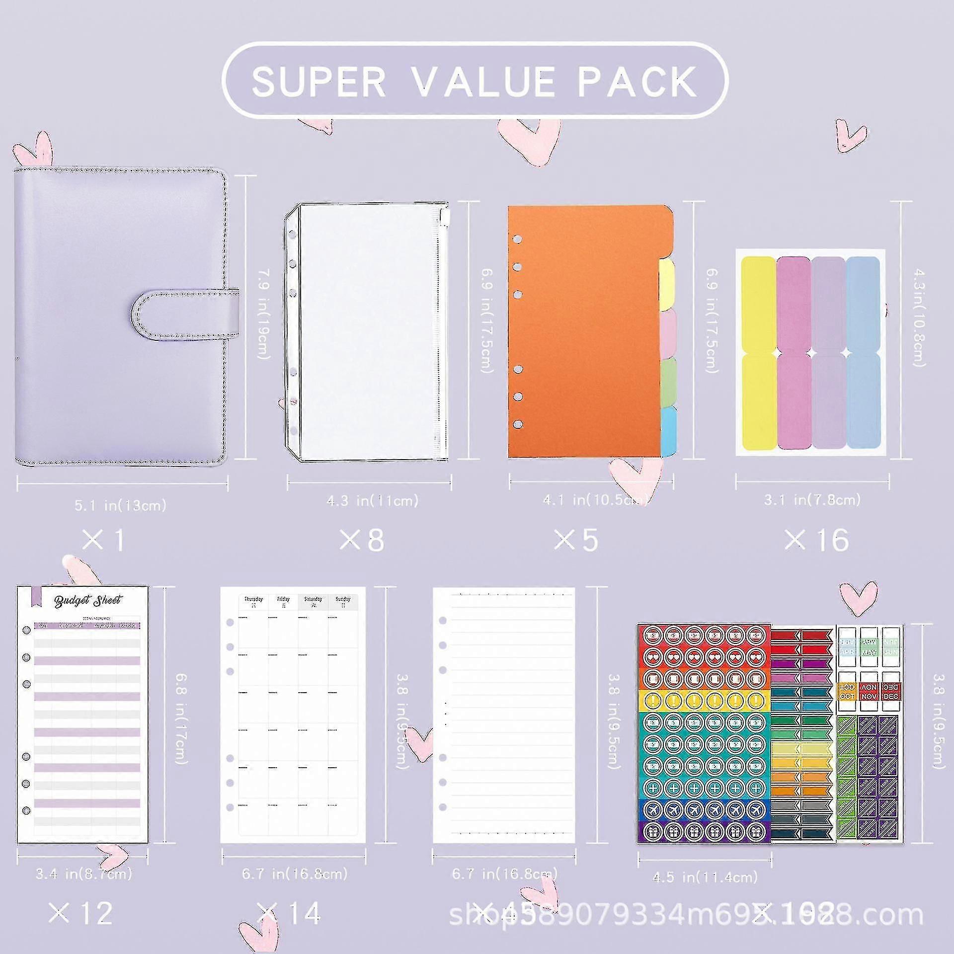 A6 Binder Budget Planner 6 trous Notebook Folder Cover