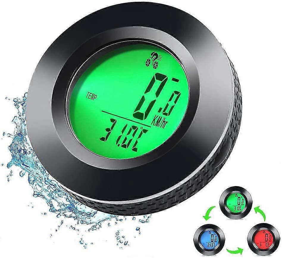 Wireless Bike Computer, Wireless Waterproof Bike Computer, Speedometer With 3 Colors Backlight, Lcd Odometer