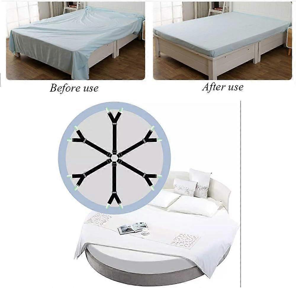 2Pack Sheet Fasteners,Adjustable Elastic Fitted Sheet Straps, Crisscross Bed