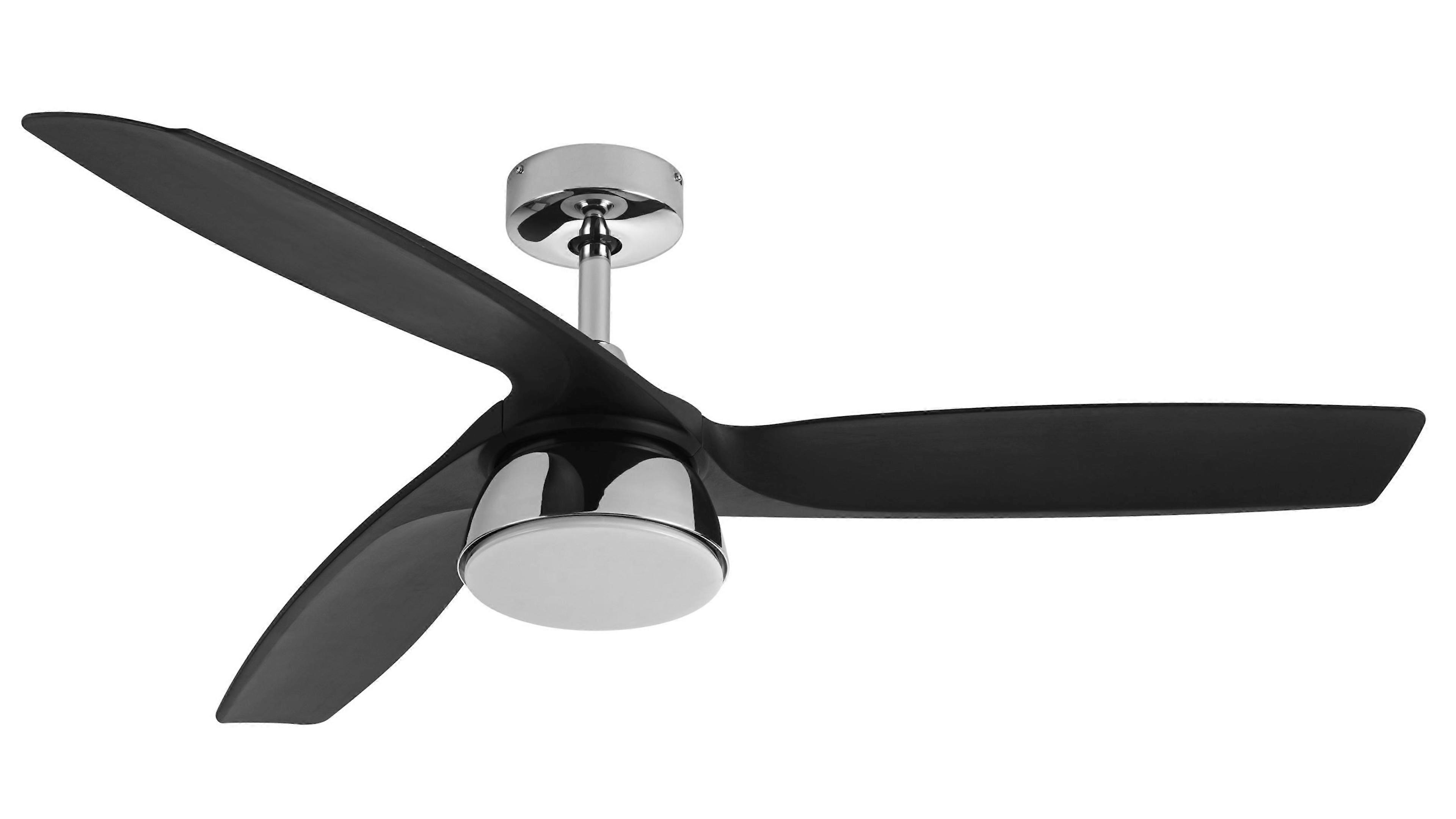 DC Ceiling Fan Bronx Chrome with LED & Remote Control
