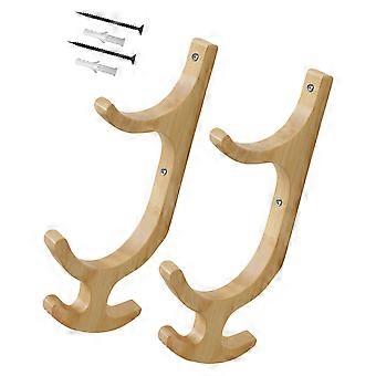 Yoga Mat Rack Wall Mounted Wood Storage Holder Natural Wood-Tone Exercise Mat Organiser for Home Gyms Yoga Studio Multicolor
