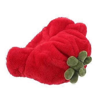 Tomato Hat: Cute Fuzzy Tomato Bucket Hat - Warm Plush Cap - Face-Slimming Rolled Brim Cap For Outdoor Activities And Photoshoots