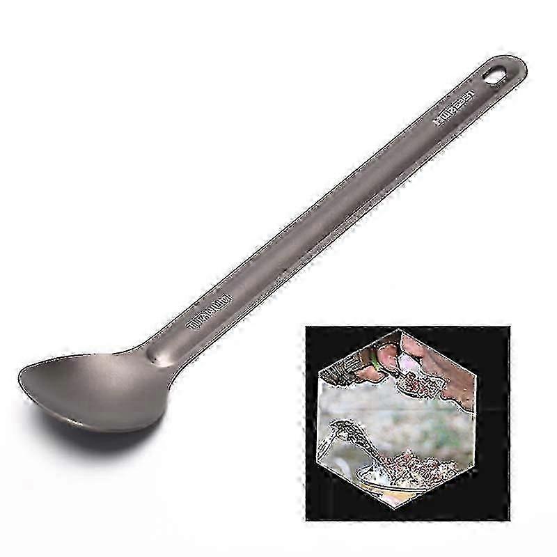 1pc Titanium Spoon Long Handle Spoon Outdoor Camping e
