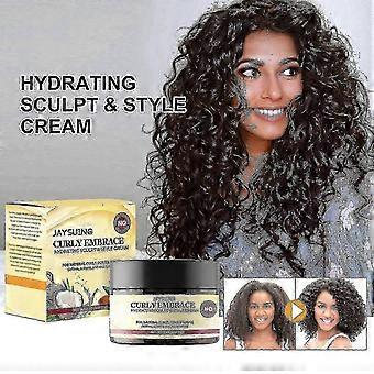 1pc Jaysuing Moisturizing Styling Cream for Fluffy Curly Hair, Hydrating, Luster Repair & Frizz Control - XWD